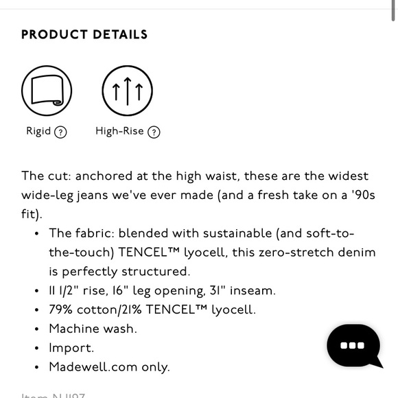 NWT Madewell Superwide leg jeans - Picture 5 of 6